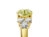 Yellow gold Fancy Yellow Round  Cut Diamond Cluster Ring with Round Accent Stones and Prong Setting on a Classic Band_34