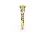 Yellow gold Fancy Yellow Round Cut Diamond Engagement Ring with Baguette Side Stones and Channel Set Band_19