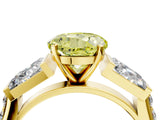 Yellow gold Fancy Yellow Round Cut Diamond Engagement Ring with Baguette Side Stones and Channel Set Band_21