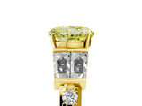 Yellow gold Fancy Yellow Round Cut Diamond Engagement Ring with Baguette Side Stones and Channel Set Band_22