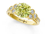 Yellow gold Fancy Yellow Round  Cut Diamond Engagement Ring with Bezel Set Round Side Stones and Prong Setting_29