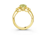Yellow gold Fancy Yellow Round  Cut Diamond Engagement Ring with Bezel Set Round Side Stones and Prong Setting_31