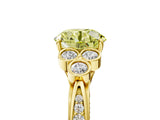 Yellow gold Fancy Yellow Round  Cut Diamond Engagement Ring with Bezel Set Round Side Stones and Prong Setting_33