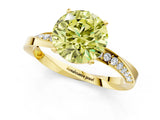Yellow gold Fancy Yellow Round Cut Diamond Engagement Ring with Side Stone Accents and Four-Prong Setting_13