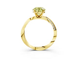 Yellow gold Fancy Yellow Round Cut Diamond Engagement Ring with Side Stone Accents and Four-Prong Setting_15
