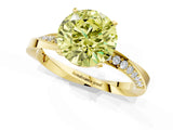 Yellow gold Fancy Yellow Round Cut Diamond Engagement Ring with Side Stone Accents and Four-Prong Setting_61
