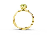 Yellow gold Fancy Yellow Round Cut Diamond Engagement Ring with Side Stone Accents and Four-Prong Setting_63