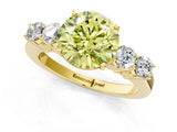 Yellow gold Fancy Yellow Round  Cut Diamond Five-Stone Prong Set White Gold Ring_29