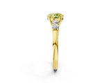 Yellow gold Fancy Yellow Round  Cut Diamond Five-Stone Prong Set White Gold Ring_30