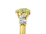 Yellow gold Fancy Yellow Round  Cut Diamond Five-Stone Prong Set White Gold Ring_33
