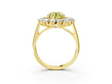 Yellow gold Fancy Yellow Round Cut Diamond Floral Double Halo Engagement Ring with Prong Setting_27