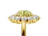 Yellow gold Fancy Yellow Round Cut Diamond Floral Double Halo Engagement Ring with Prong Setting_29