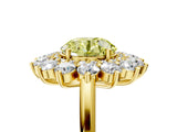 Yellow gold Fancy Yellow Round Cut Diamond Floral Double Halo Engagement Ring with Prong Setting_65