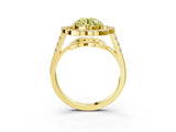 Yellow gold Fancy Yellow Round Cut Diamond Floral Halo Split Shank Prong Setting Ring_15