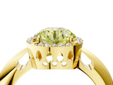 Yellow gold Fancy Yellow Round  Cut Diamond Halo Engagement Ring with Split Shank and Four-Prong Setting_33
