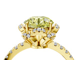Yellow gold Fancy Yellow Round Cut Diamond Halo Pave Band with Four-Prong Setting_7