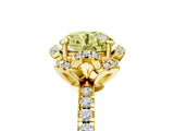 Yellow gold Fancy Yellow Round Cut Diamond Halo Pave Band with Four-Prong Setting_8