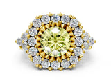 Yellow gold Fancy Yellow Round Cut Diamond Halo Ring with Pavé Band and Four-Prong Setting_20