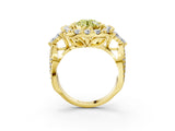 Yellow gold Fancy Yellow Round Cut Diamond Halo Ring with Pavé Band and Four-Prong Setting_23