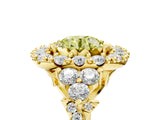 Yellow gold Fancy Yellow Round Cut Diamond Halo Ring with Pavé Band and Four-Prong Setting_25