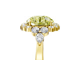 Yellow gold Fancy Yellow Round Cut Diamond Halo Ring with Pear Side Stones and Prong Setting_27
