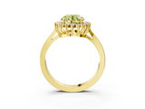 Yellow gold Fancy Yellow Round  Cut Diamond Halo Ring with Round Brilliant Halo and Solitaire Band_3