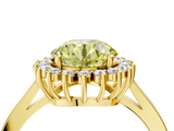 Yellow gold Fancy Yellow Round  Cut Diamond Halo Ring with Round Brilliant Halo and Solitaire Band_4