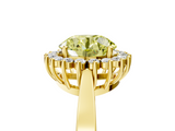 Yellow gold Fancy Yellow Round  Cut Diamond Halo Ring with Round Brilliant Halo and Solitaire Band_5
