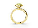 Yellow gold Fancy Yellow Round Cut Diamond Halo Ring with Round Split Shank and Prong Setting_39
