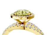 Yellow gold Fancy Yellow Round Cut Diamond Halo Ring with Round Split Shank and Prong Setting_40