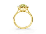 Yellow gold Fancy Yellow Round  Cut Diamond Halo Ring with Solitaire Band and Prong Setting_32