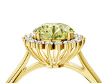 Yellow gold Fancy Yellow Round  Cut Diamond Halo Ring with Solitaire Band and Prong Setting_33