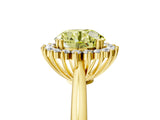 Yellow gold Fancy Yellow Round  Cut Diamond Halo Ring with Solitaire Band and Prong Setting_34