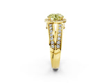 Yellow gold Fancy Yellow Round Cut Diamond Halo Ring with Split Shank Pavé Band and Four-Prong Setting_2