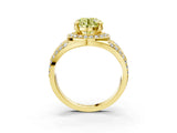 Yellow gold Fancy Yellow Round Cut Diamond Halo Ring with Split Shank and Bezel Accents and Four-Prong Setting_3