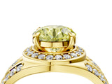 Yellow gold Fancy Yellow Round Cut Diamond Halo Ring with Split Shank and Bezel Accents and Four-Prong Setting_4