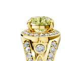 Yellow gold Fancy Yellow Round Cut Diamond Halo Ring with Split Shank and Bezel Accents and Four-Prong Setting_5