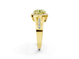 Yellow gold Fancy Yellow Round Cut Diamond Halo Ring with Split Shank and Bezel Accents and Prong Setting_2