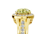 Yellow gold Fancy Yellow Round Cut Diamond Halo Ring with Split Shank and Bezel Accents and Prong Setting_5