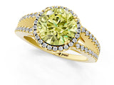 Yellow gold Fancy Yellow Round Cut Diamond Halo Split Shank Engagement Ring_40