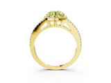Yellow gold Fancy Yellow Round Cut Diamond Halo Split Shank Engagement Ring_42