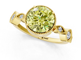 Yellow gold Fancy Yellow Round  Cut Diamond Milgrain Marquise Band with Prong Setting_4