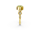 Yellow gold Fancy Yellow Round  Cut Diamond Milgrain Marquise Band with Prong Setting_5