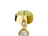 Yellow gold Fancy Yellow Round  Cut Diamond Milgrain Marquise Band with Prong Setting_8