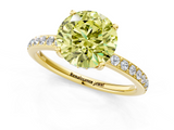 Yellow gold Fancy Yellow Round  Cut Diamond Pavé Band Ring with Four-Prong Setting_1