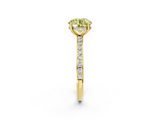 Yellow gold Fancy Yellow Round  Cut Diamond Pavé Band Ring with Four-Prong Setting_2