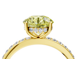 Yellow gold Fancy Yellow Round  Cut Diamond Pavé Band Ring with Four-Prong Setting_4