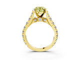 Yellow gold Fancy Yellow Round  Cut Diamond Pavé Band Solitaire with Four-Prong Setting_18