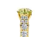 Yellow gold Fancy Yellow Round  Cut Diamond Pavé Band Solitaire with Four-Prong Setting_20