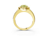 Yellow gold Fancy Yellow Round Cut Diamond Pavé Halo Ring with Four-Prong Setting_20